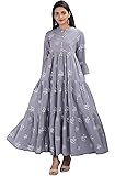 KBZWomen's Cotton Blend Foral Print Anarkali Kurta