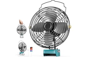Ecarke Ventilateur Sans Fil 8 Pouces – Compatible avec Batteries Makita 18V, Ventilateur Portable avec Ports USB & Type-C – Idéal pour Camping, Atelier, Maison & Chantier (Sans Batterie ni Chargeur)