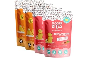 FLOOPP BITES 100% NATURALES FlooppBITES Chuches para Perros - Snacks para Perro - Galletas Perro 100% Naturales - Premios y golosinas - Alimento complementario Perros - Pack 2 variedades (Total 400gr.)
