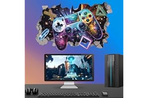 KAIRNE Poster de joueur 3D, autocollant mural amovible pour chambre de garçon, Xbox, décoration murale de jeu, décoration murale amovible pour adolescent, 82 cm x 53 cm