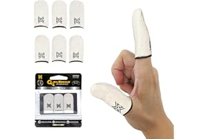 MOBILEGAMINGCORPS MGC ClawSocks Lot de 6 manchons argentés pour doigts et pouces pour joueur, protecteur/stabilisateur/soutien de compression, respirants. Combat la transpiration et l'huile pour un