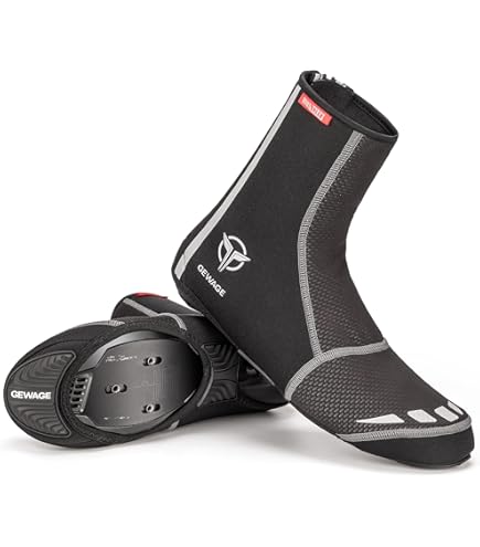 Oshhni Couvre-orteils de chaussures de cyclisme coupe-vent hiver protecteur de chauffe-orteils couvre-chaussures de vélo thermique pour hommes femmes, noir, S