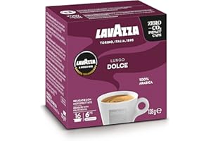 ‎LAVAZZA Lavazza, A Modo Mio Lungo Dolce, 1 Packung mit 16 Kaffeekapseln mit Aromanoten von Getrockneten Früchten, 100 % Arabica, Intensität 6/13, Mittlere Röstung