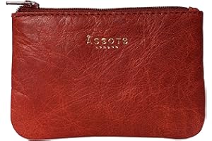 ASSOTS Genuine Soft Real Leather Zip Top Coin Purse for Women Accessory Mini Pouch
