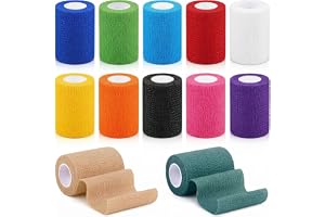 12 rullar självhäftande bandage 7,5 cm x 4,5 m, sammanhängande bandage, non-woven bandage, elastiska bandage för sport, docka och husdjur (12)