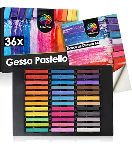 Gessetti Pastello 24 Colori | Alta Pigmentazione | Per Artisti E Hobby | Scatola Di Cartone - Foto 3
