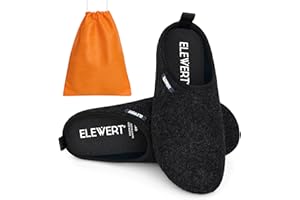 ELEWERT® Unisex Filzpantoffeln I Hausschuhe Damen & Herren I Recycelte Slipper I Herausnehmbares Fußbett I Natürliche Gummisohle I Rutschfeste Pantoletten I Made in Spanien I EU 37-47