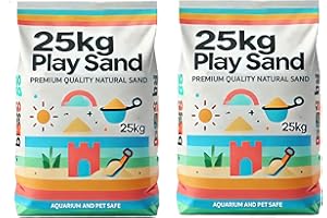 HAPPY SAND Certified Non-Toxic Children's Play Sand, 50kg - Natural, Washed, and Safe for Kids' Play Pits.