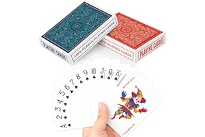 AOMAIC 2 Pack Plastic Playing Cards Waterproof Playing Cards Decks of Poker Set for Adults Standard Index Pack of Cards UK Suitable for Party Pool Beach Travel