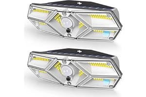 LEDYA Solarlampen Für Außen Mit Bewegungsmelder, 104 LED 2000 Lumens Solarleuchten Für Außen, IP65 Wasserdichte Wandleuchte Aussen Mit Bewegungsmelder Für Wand Post Pathway, Garten Und Mehr, 2 Stück