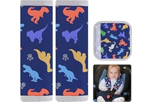 MHJY Copri Cintura di Sicurezza Auto Bambino Copricintura 2 Pezzi Imbottitura Cintura Sicurezza Bambini Protezione Cuscino per Passeggino Neonato Infante Ragazze Ragazzi