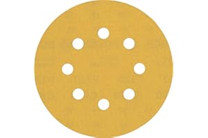 Bosch Professional 5x Carte Abrasive Expert C470 con 8 Fori per Legno Duro, Vernice su Legno, Ø 125 mm, Grana 320, Accessorio Levigatrice Rotoorbitale