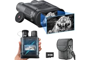 Jumelles Vision Nocturne,Dowesyeen 9MP 1080FHD 4K 6000mAh Rechargeable Infrarouge Vision Nocturne avec 3" HD ÉCRAN Zoom Numérique 6X, Visible 400M dans l'obscurité Lunette Vision Nocturne pour Chasse