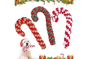 JOKILY 3Pcs Hunde Kauspielzeug, Hundespielzeug Seil,Weihnachts-Zuckerstangen-Seil, Hundeseilspielzeug, Weihnachten Hund Haustiere Kauen, Hundespielzeug Zuckerstange, Weihnachten Hundespielzeug (B)