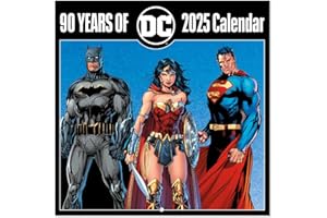 GRUPO ERIK Calendario 2025 pared DC Comics 90 Aniversario - Calendario pared, Planificador mensual: Con espacio para anotar e Ilustraciones (30x30 cm)
