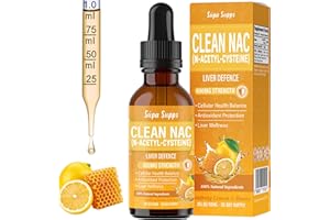 SUPA-SUPPS Clean NAC (N-Acetyl-Cysteine) Liquid 60ml - Honey & Lemon Flavour | Augmented NAC Supplement for Daily Support | High Absorption Formula | Easy Liquid Drops | nac n-Acetyl-cysteine 600mg Per Serving