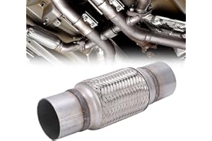 GAESHOW Tubo Flexible de 63mm X 250mm, Tubo Flexible de Escape, Tubo Flexible Universal de ReparacióN, Montaje Sin Soldadura, Pieza Flexible