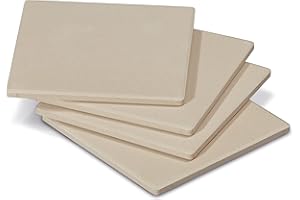 Enders® PIZZASTEINE 8811 4er-Set, 19 cm x 19 cm, rechteckig, Grill-Zubehör, Gasgrill BBQ, beige