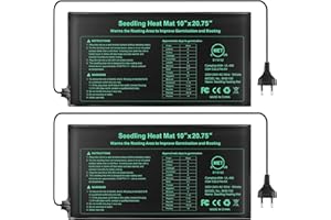 RIOGOO Heizmatte Wärmematte für Sämling Germination und Haustier,Wasserkultur-Samen-Reptil-Betriebsheizungs-Auflage mit Abschaltschutz sicher und haltbar 24 * 52cm CER bestätigt(2 Stück)