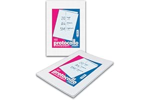 Blasetti Protokollbogen - Packung mit 20 A4-Seiten, für Prüfungen an Mittel- und Oberstufe, für Notare oder Anwälte, Papier 60g ohne Rand - Lineatur 5M (5mm Karos)