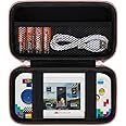 Supmay Hard Travel Case for My Arcade Atari Pocket Player Pro, Portable Video Game System Handheld Game Protection Case with Mesh Pocket for Batteries and USB-C Cable, Rose Gold