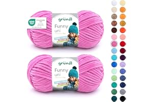 Gründl Laine Funny uni - laine chenille douce pour le crochet – moelleuse et respectueuse de la peau - 100% polyester – 2 pelotes 100 g / 120 m – taille d’aiguille 5-6 -fuchsia