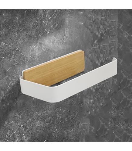 2 pcs Toilettenpapierhouder van bamboe met plank