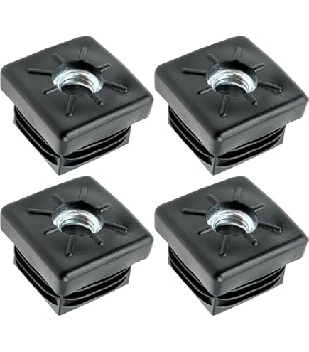 10 stuks plastic vierkante tafelpoten dop 50 x 50 mm zwarte