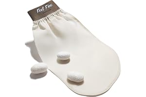 Feel Fine Manopla Exfoliante Turca – Guante Kese de Hammam de Seda Cruda 100% para Hombres y Mujeres | Exfoliante Artesanal Turco para la Piel, Exfoliador para Ducha, Baño y Sauna (Feel Fine)