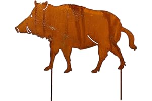 Blümelhuber Piquet de jardin en forme de sanglier - Décoration en métal aspect rouille - Décoration pour le jardin