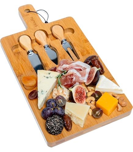 Maverton Käsebrett Mit Gravur & 4 Messern – Holz, Ø 25 Cm, Inkl. Schublade – Perfektes Geschenk Für Käseliebhaber