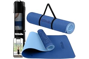 LA MENTE ES MARAVILLOSA - Esterilla de Yoga, Pilates y Fitness【E-Book, Bolsa y Correa de Hombro】Colchoneta Hipoalergénica y Antideslizante TPE para Deportes, Gimnasio en Casa | 183x61 cm