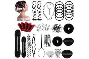 Cbei Haare Frisuren Set,Frisurenhilfe Haargeflecht Haar Styling Werkzeug Kit, Mädchen DIY Zubehör, Schwarz