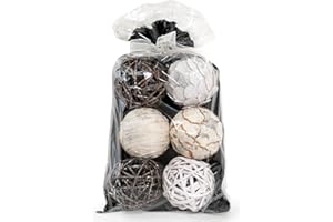 ANDALUCA White Glitter Decorative Balls Vase & Bowl Fillers Decorative Balls | Home Decor Orbs (Sparkling White)