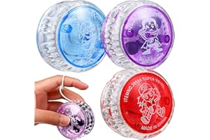 TOYANDONA 3 Pack LED Light Up Yo Yo Flashing Responsive Balls Yoyo for Kids Plastic Yo Yo Toys Party Favors for Kids Beginners Party Favors Random Color
