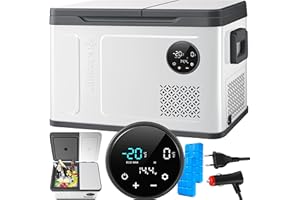 ‎KESSER KESSER® Compressor Cool Box 2-in-1 Double Zone Cool & Freezer Electric Freezer Box with 2 x Ice Packs and LED Touch Operation Fridge Cooling up to -20 °C for Camping, Car, Truck 12/24 V 230 V