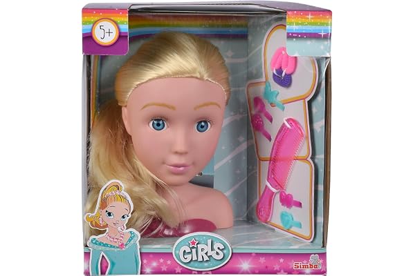 Steffi Love Girls Tête à coiffer avec Accessoires de Coiffure, 10 pièces, 9 cm, à partir de 5 Ans