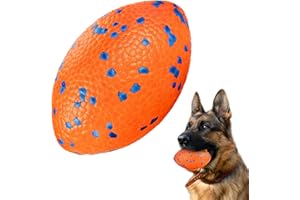 SUNNEKO Piłka dla psa, wytrzymała zabawka do piłki nożnej dla silnego żucia, niezniszczalna duża piłka do rugby, pływająca zabawka dla psa do gry aportującej w wodzie, dla średnich i dużych psów