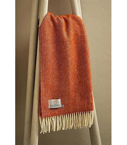 Ancien Jeté De Couverture Tweedmill En Laine 100% - Motif à Carreaux Vintage, Fabriqué Au Royaume-Uni - 43x62 Cm