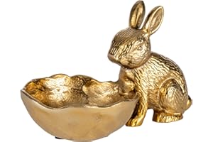 ‎EGLO LIVING EGLO LIVING Dekoschale Ostern Ambalava, Deko Schale mit Osterhase, Elegante Osterschale zum Dekorieren, Osterdeko aus Aluminium in Gold, 20 x 12 cm
