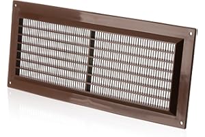 ABOUT VENT 300x130mm Rejilla de Ventilación de Plástico ABS Marrone con Mosquitera - Rejillas de Ventilación Rectangulares