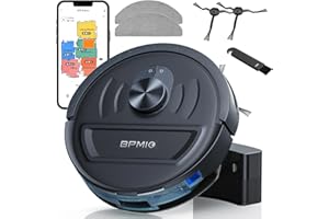 BPMIO Robot Aspirapolvere e Lavapavimenti con 5500Pa di Aspirazione, Navigazione LiDAR, 120 Minuti di Autonomia, Compatibile con Alexa/WiFi/App, Ottimo per Pelo di Animali e Pavimenti Duri