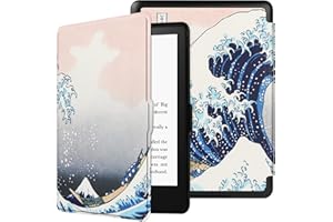 HoYiXi Funda para Kindle Paperwhite de 6,8" 11.ª generación 2021 y Kindle Paperwhite Signature Edition 2021 Funda Cover de Cuero Delgada con Auto Sueño/Estela Funcion Estuche Duro - Onda