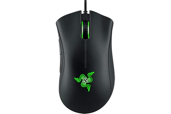 Razer DeathAdder Essential - Ratón Gaming con sensor óptico, 6400 DPI (5 botones programables, interruptores mecánicos, agarres laterales de goma), Negro