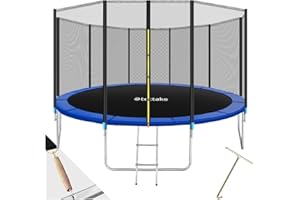 tectake® Trampoline de Jardin Extérieur Trampoline Rond avec Échelle, Filet de Protection & Tour rembourré, Enfants Adultes Certifié GS pour Une Sécurité Maximale - Diverses Tailles