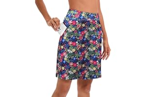 Timuspo Damen Activewear Knielanger Hosenrock mit Innenshorts Athletischer Tennisrock mit Hoher Taille Skorts mit Hose Darunter Perfekt für Sport, Golf, Wandertraining