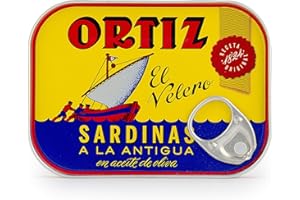 Ortiz Sardines In Olive Oil | 8 Pack | Sardinas A La Antigua | El Velero | Imported from Spain | Wild Caught and Hand Selected | Premium All Natural | Gourmet Fish in 4.9 oz Can (140 Gram)
