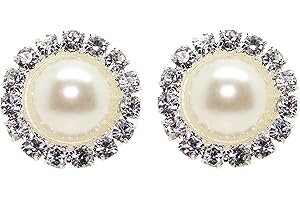 Bluebubble FOREVER Diamante Pearl Stud Earrings on Gift Card