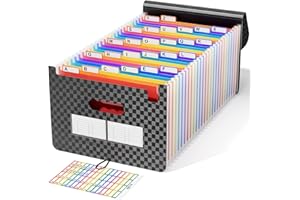 ‎ABC LIFE ABC life Dokumentenmappe A4/Ordner A4, 26 Taschen Erweitern Dateiordner Große Raum Fächermappe Datei Organizer Aktenordner Box Akkordeon Ordner Tragbar Sortiermappe für Zuhause oder Büro Dokumente