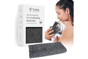 Yiclick 1 brosse exfoliante pour le corps, brosse pour le dos pour douche, bain, gant de toilette exfoliant japonais, serviette de toilette exfoliante pour homme et femme, luffa, éponge luffa, filet